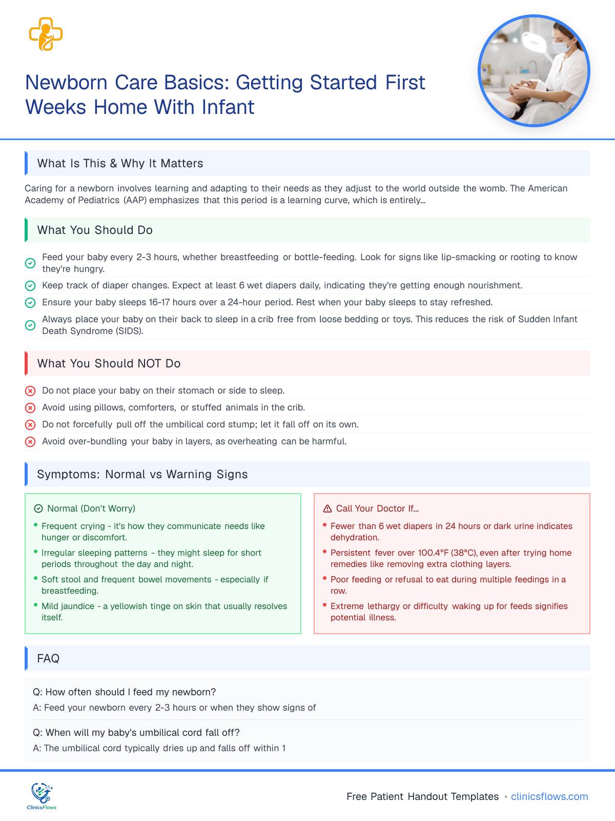 Newborn Care Basics: Getting Started First Weeks Home With Infant - patient handout preview