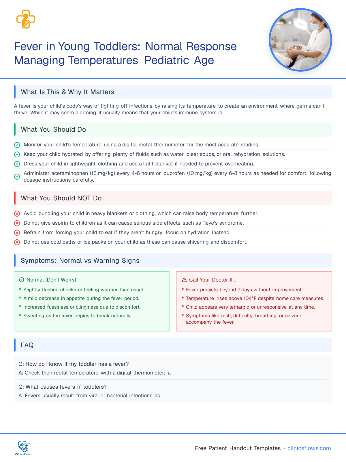 Fever in Young Toddlers: Normal Response Managing Temperatures Pediatric Age - patient handout preview