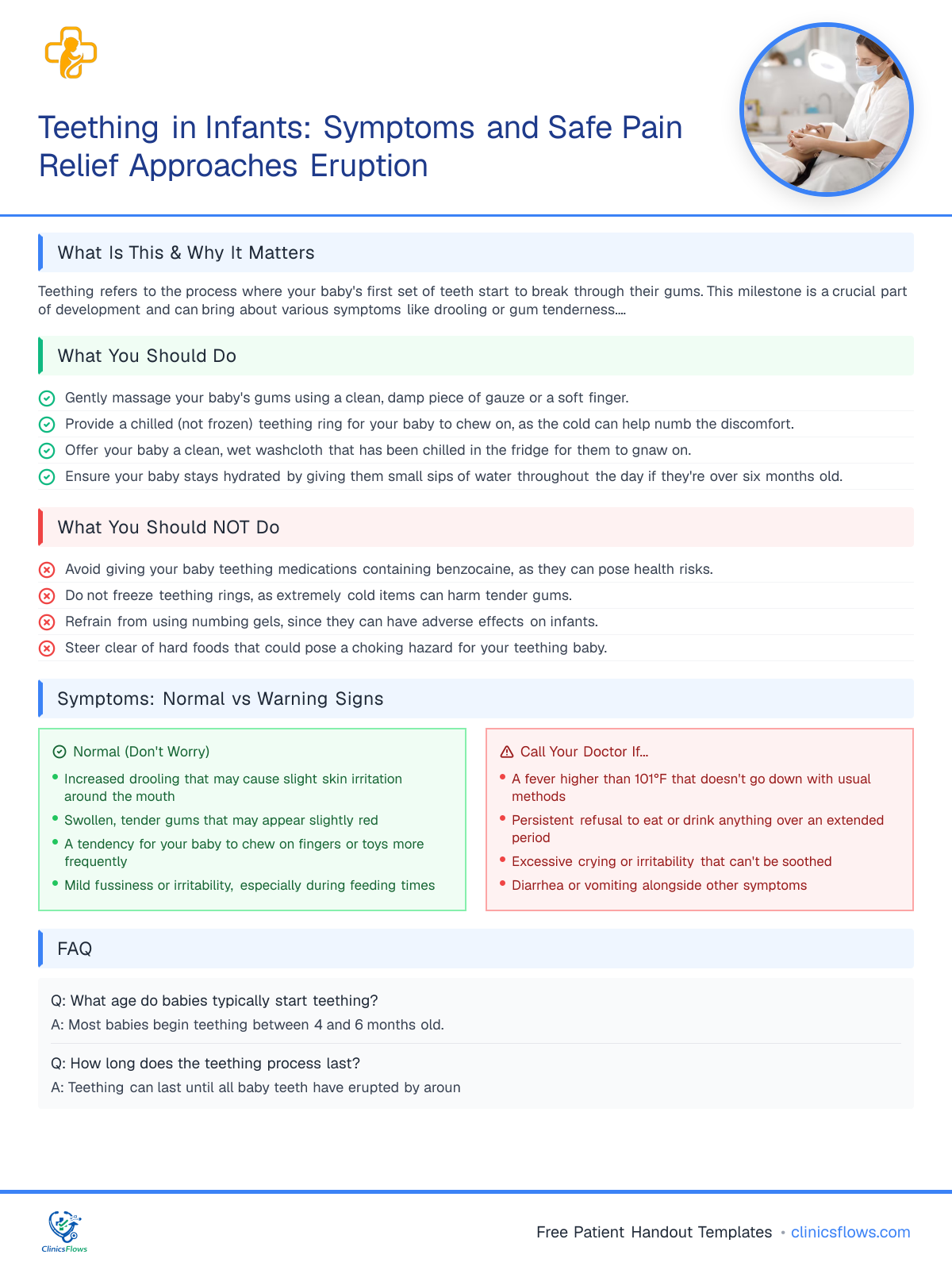Teething in Infants: Symptoms and Safe Pain Relief Approaches Eruption - patient handout preview