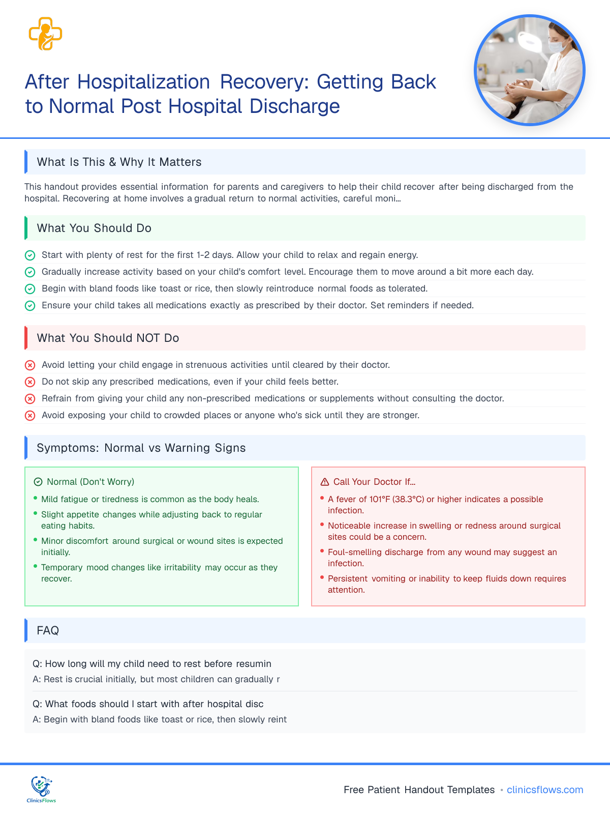 After Hospitalization Recovery: Getting Back to Normal Post Hospital Discharge - patient handout preview