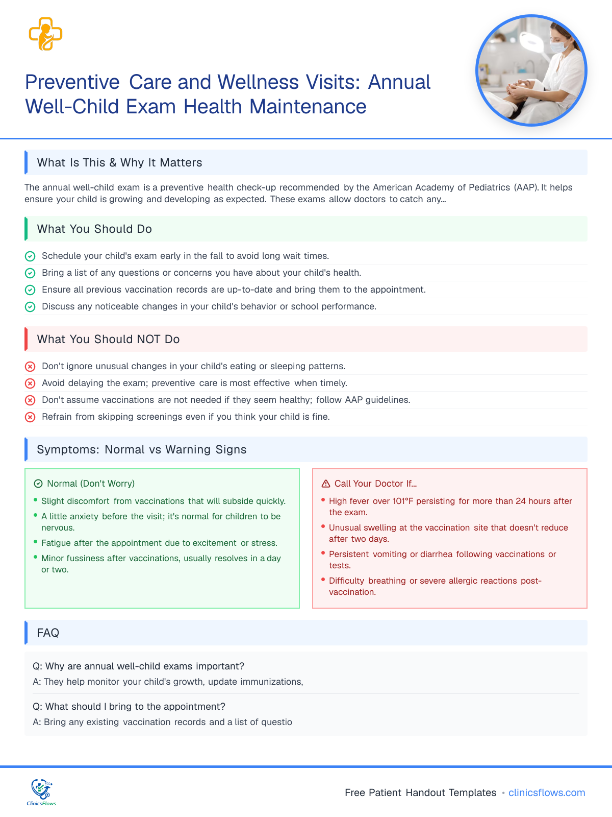 Preventive Care and Wellness Visits: Annual Well-Child Exam Health Maintenance - patient handout preview