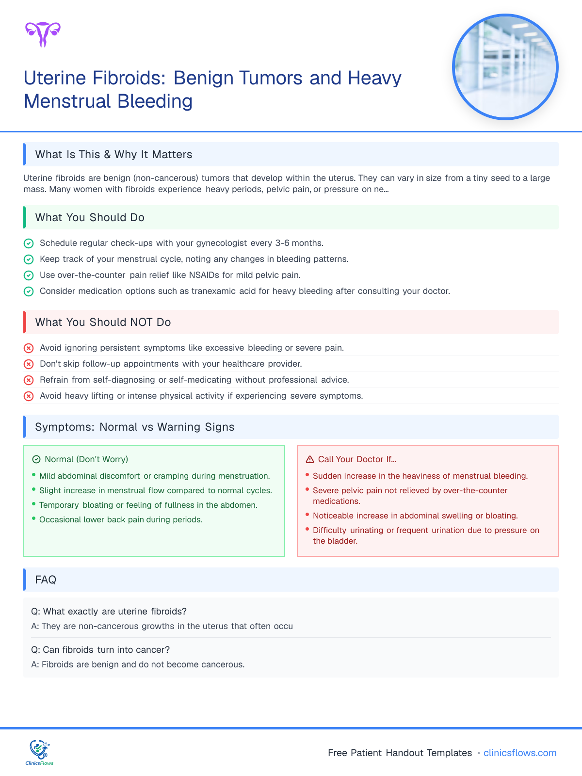 Uterine Fibroids: Benign Tumors and Heavy Menstrual Bleeding - patient handout preview