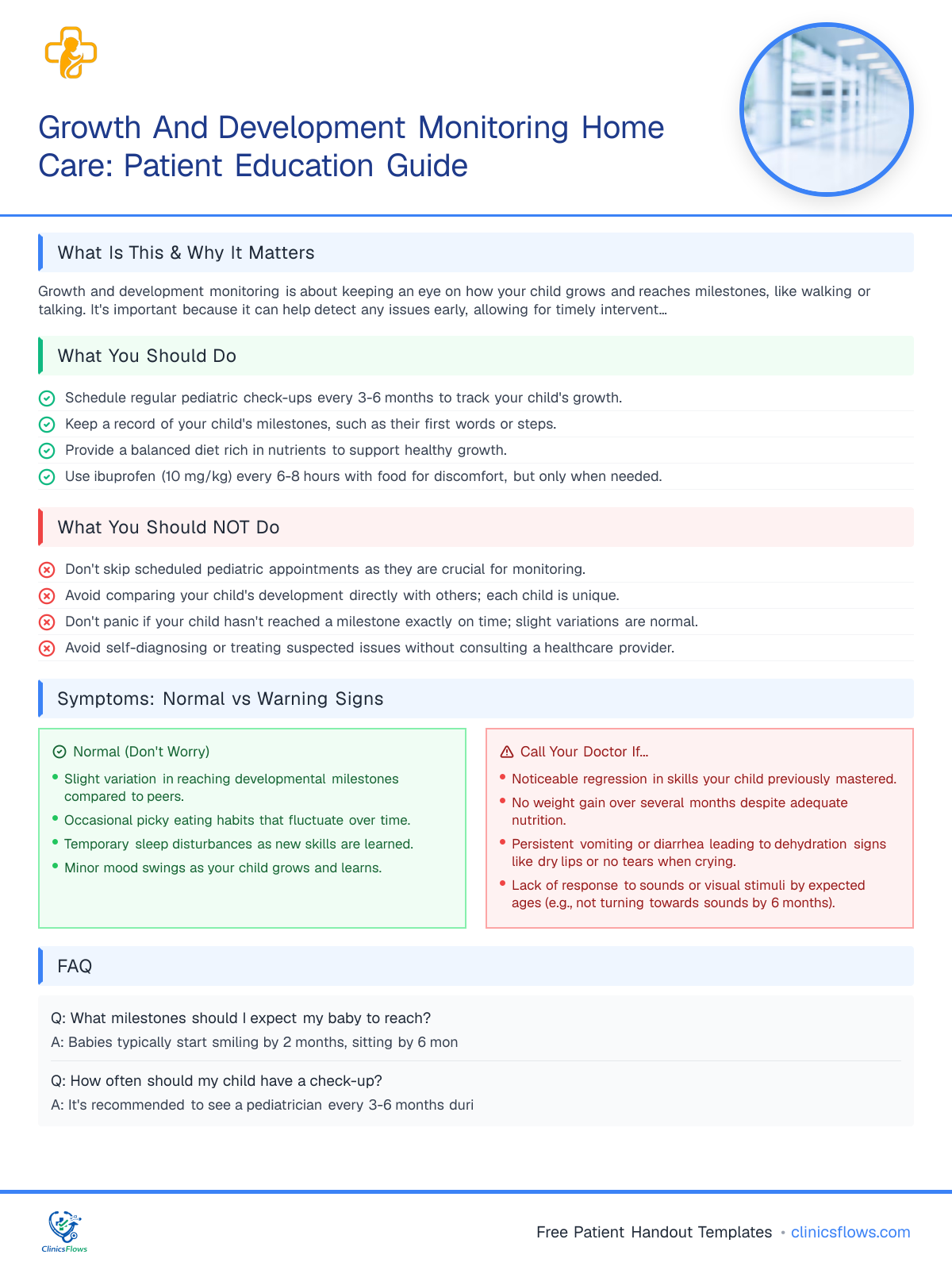 Growth And Development Monitoring Home Care: Patient Education Guide - patient handout preview