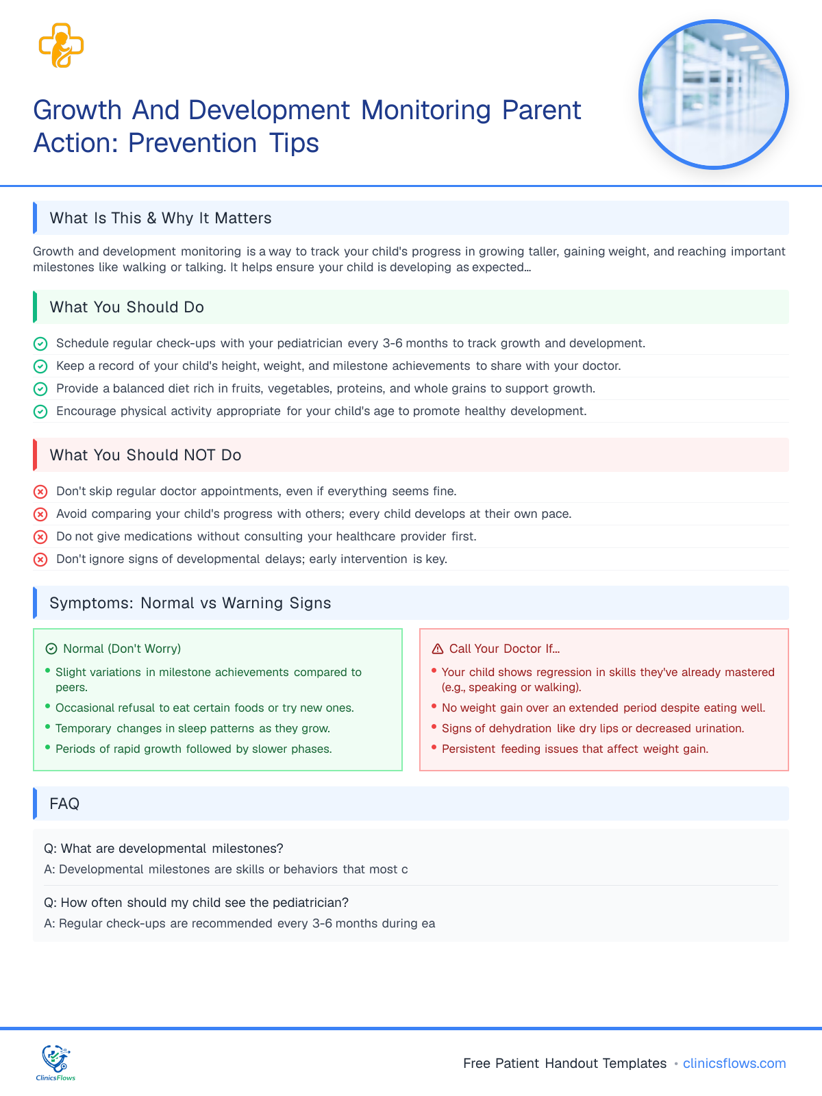 Growth And Development Monitoring Parent Action: Prevention Tips - patient handout preview