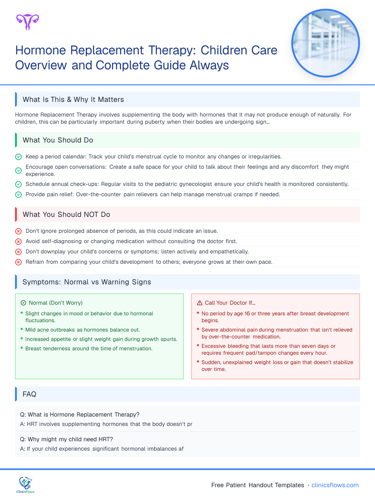 Hormone Replacement Therapy: Children Care Overview and Complete Guide Always - patient handout preview